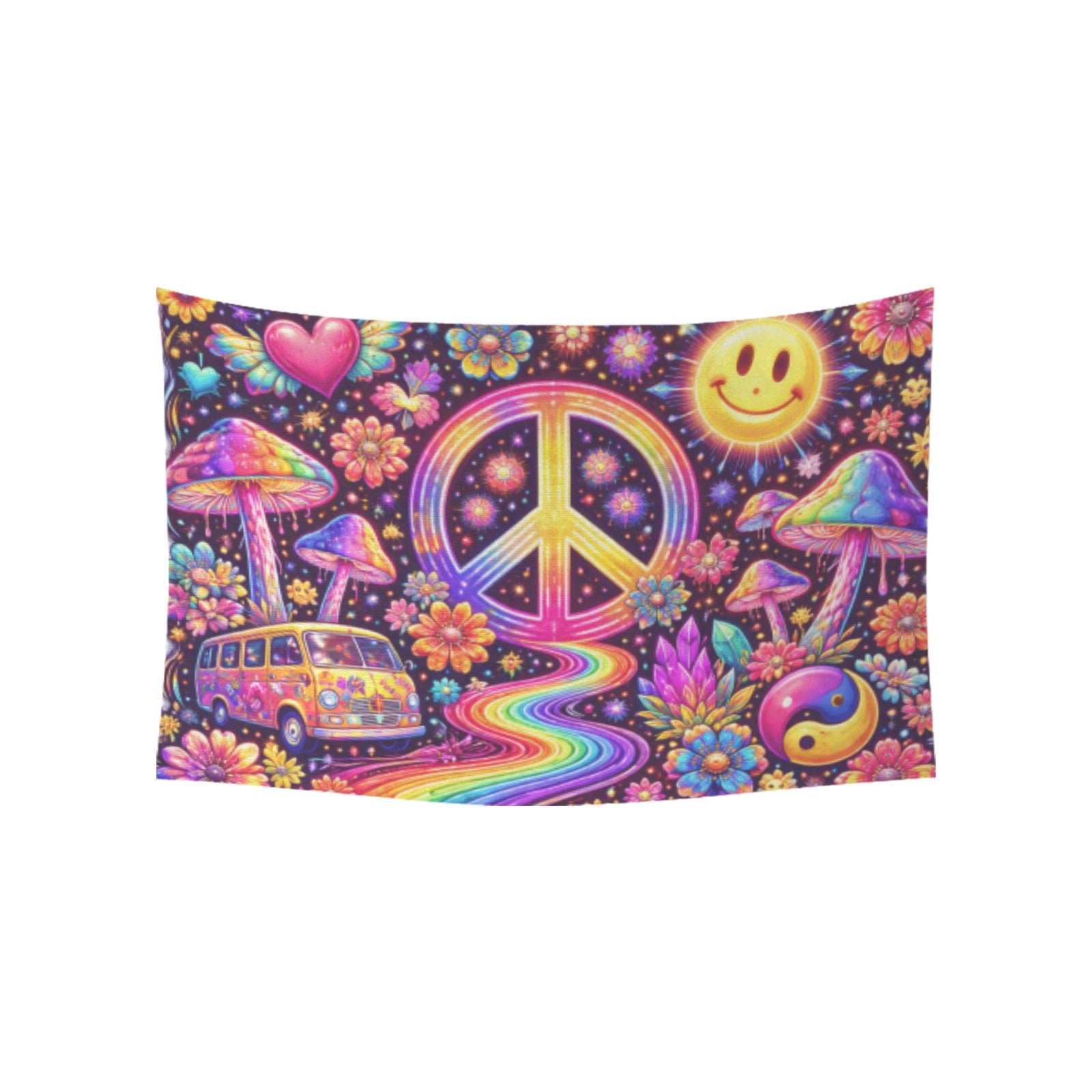 Peace And Neon Tapestry 60x40"