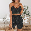 Gold Space Cami Crop & High Waist Short Set