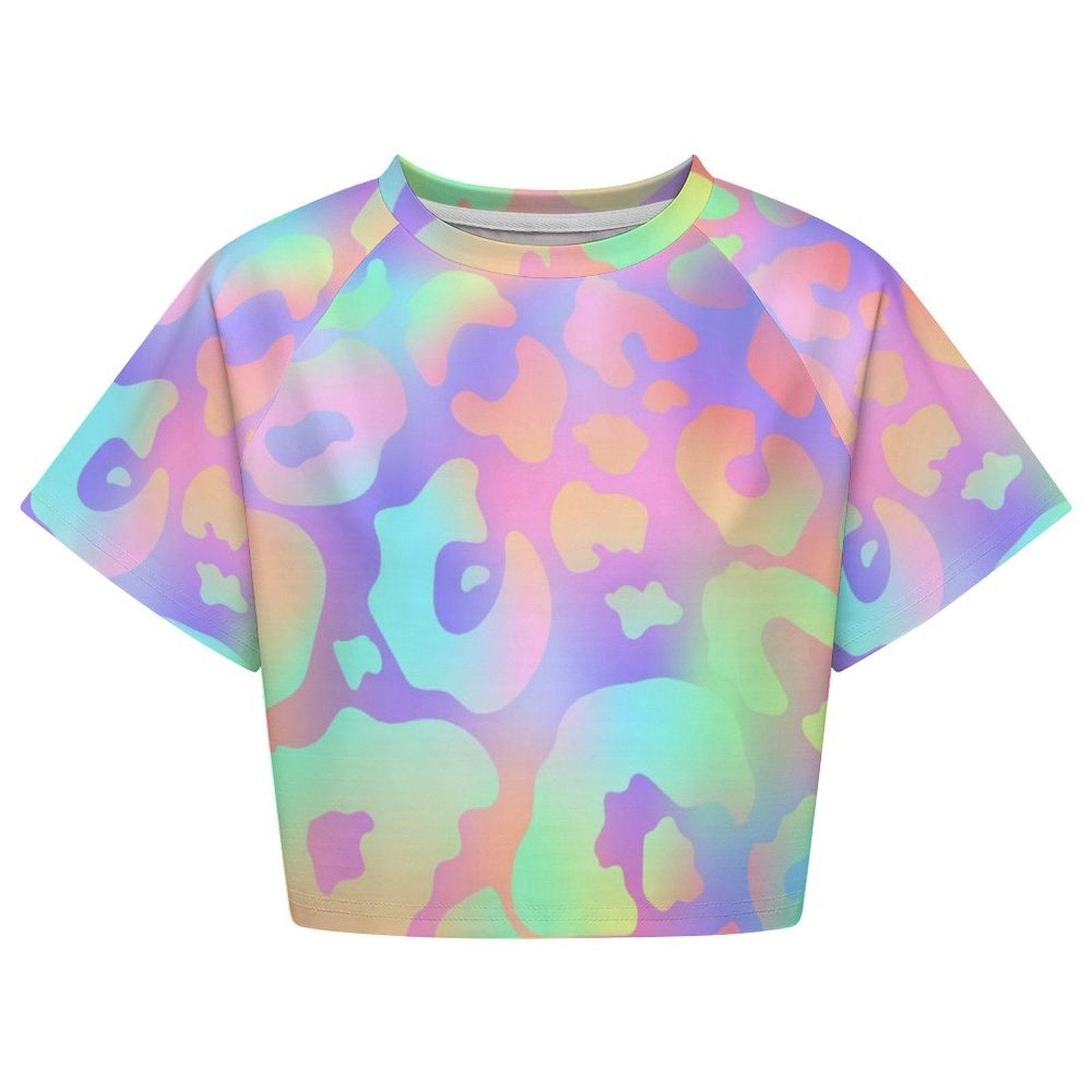 Custom Women's Short Sleeve Crew Neck Cropped Tee Crop T Shirt