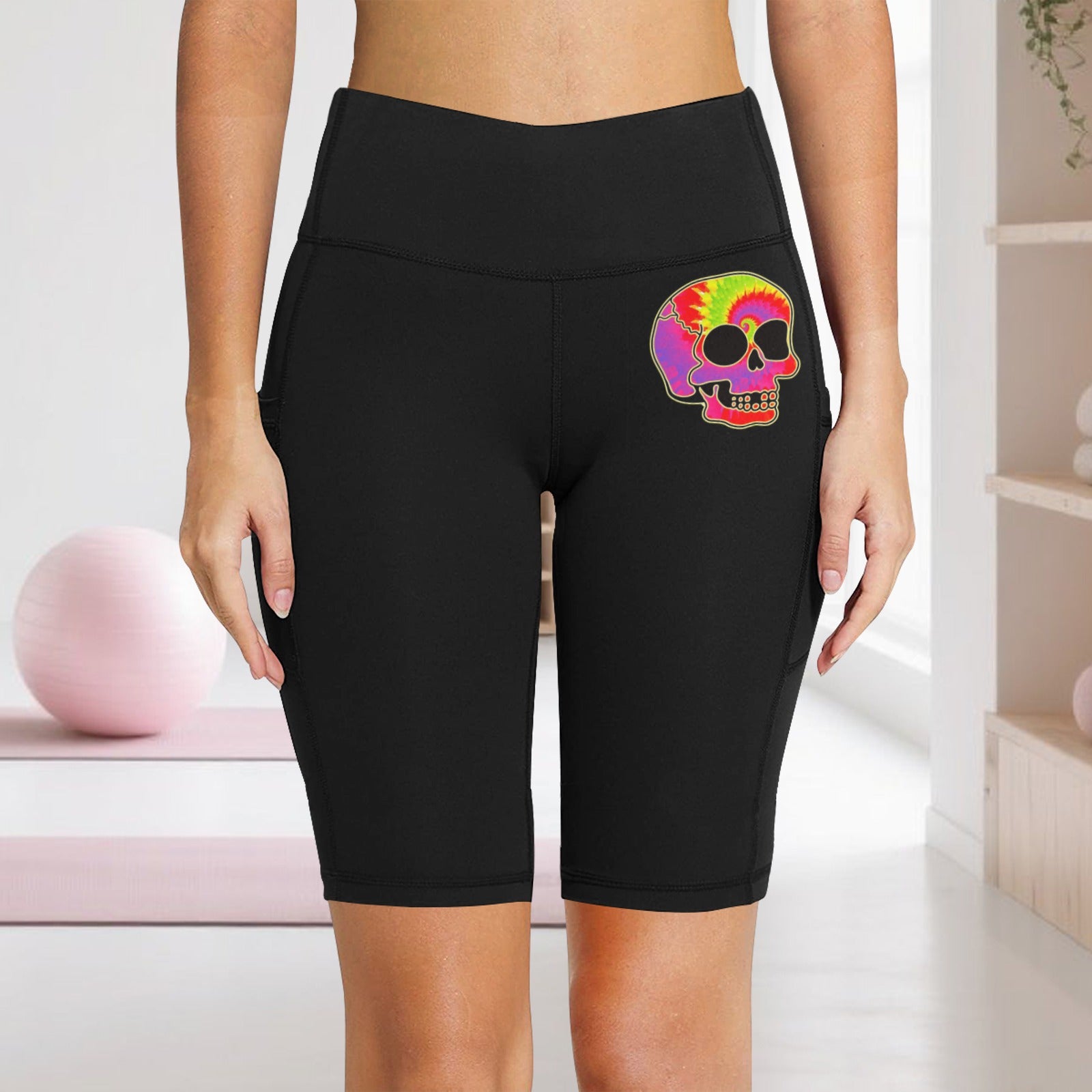 Tye Dye Skull Biker Shorts