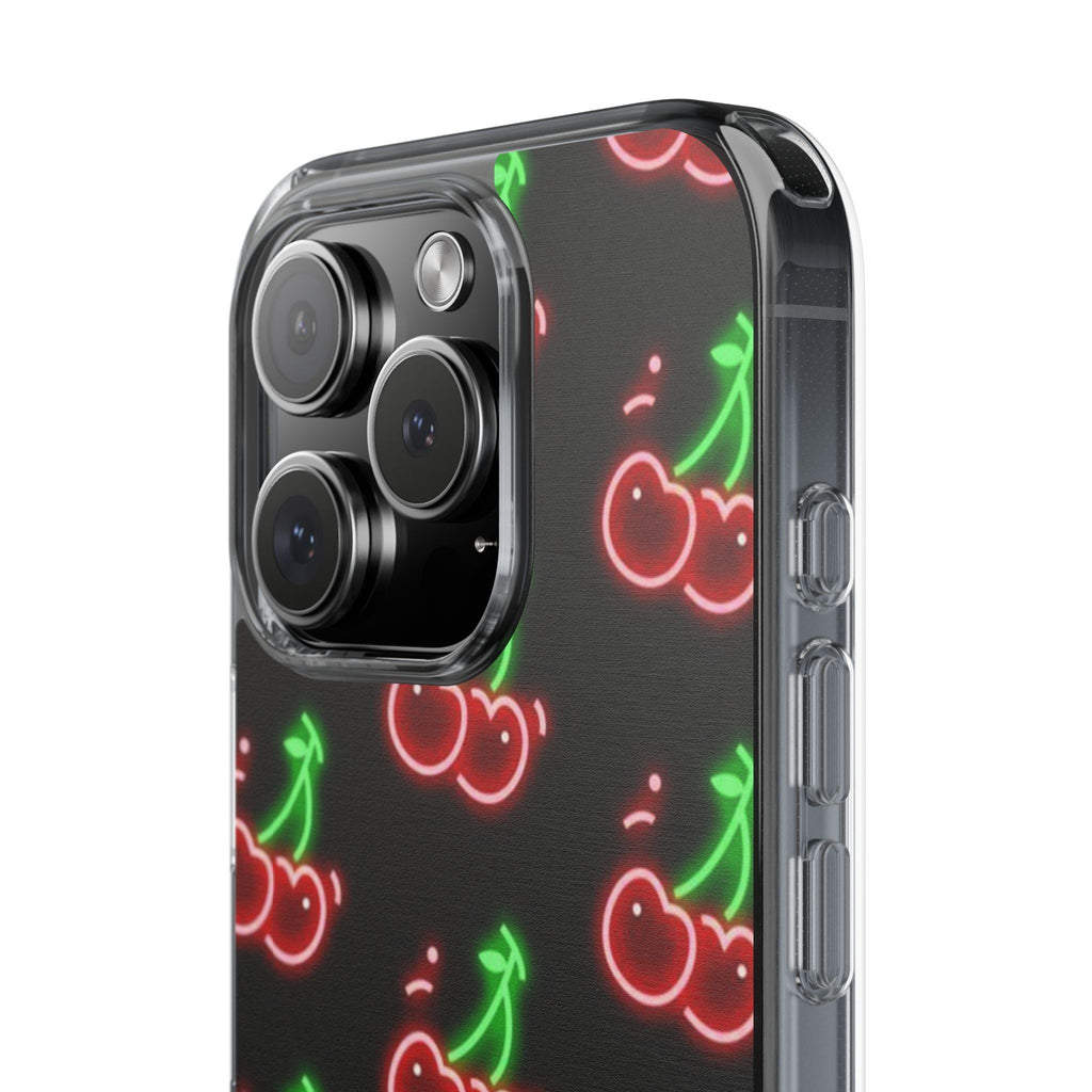 Neon Cherry Phone Case — Impact-Resistant Phone Case