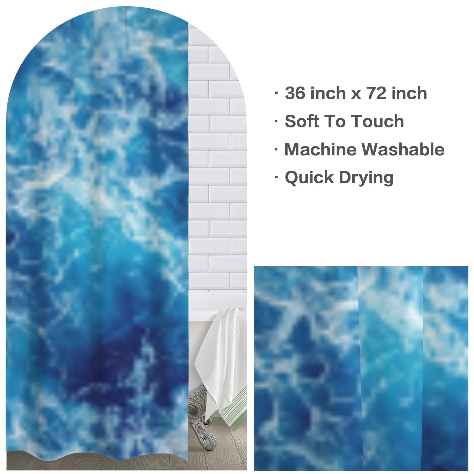 Blue Wave Shower Curtain 36"x72"