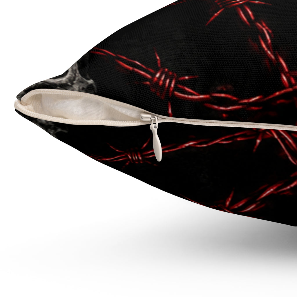 Crimson Coil Throw Pillow
