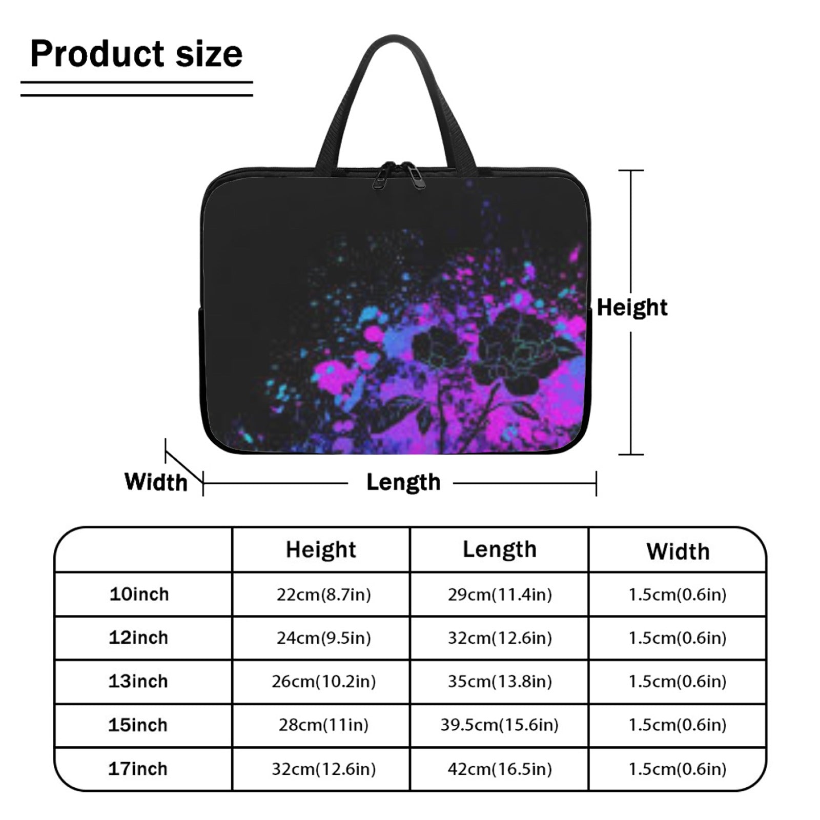 Violet Bloom Laptap Bag 15inch
