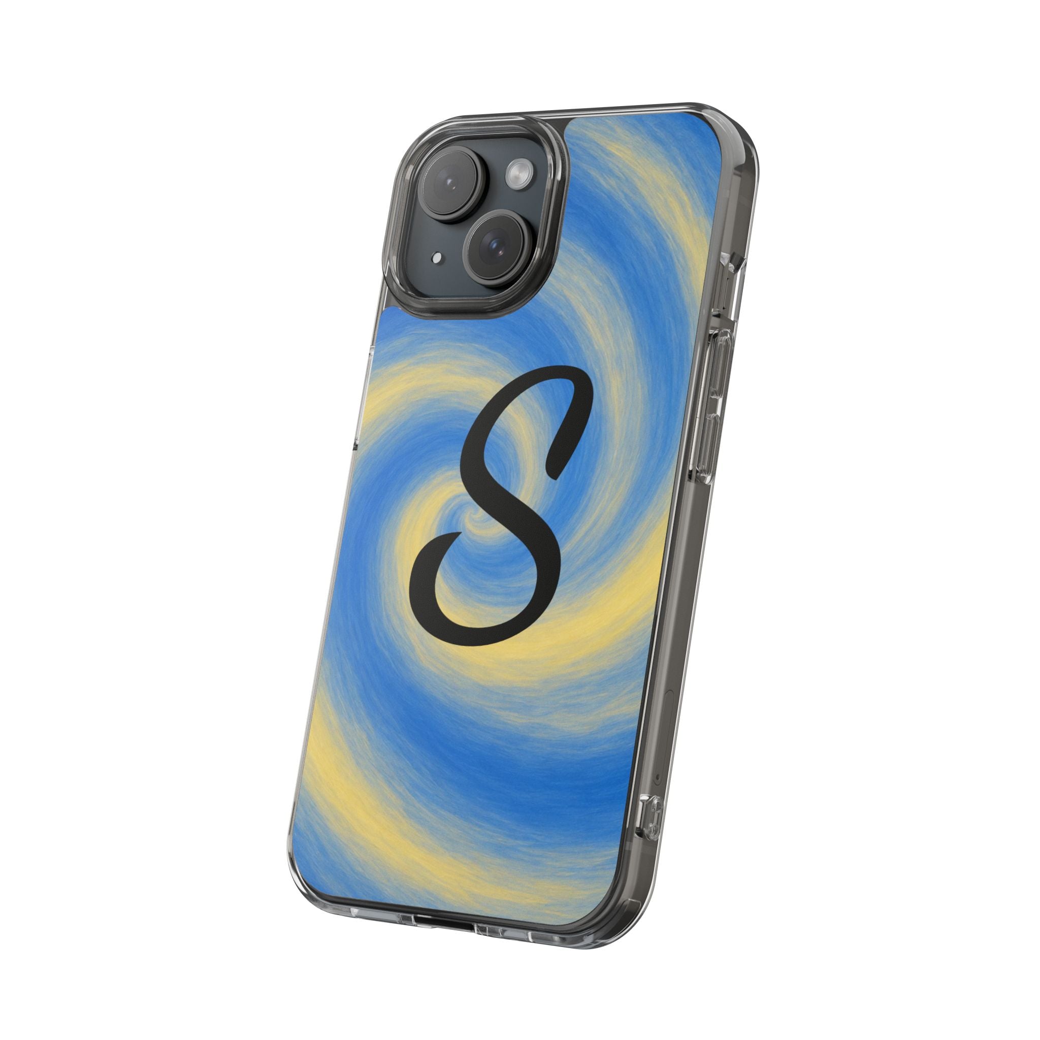 Personalized Blue Lemon Swirl Impact Phone Case