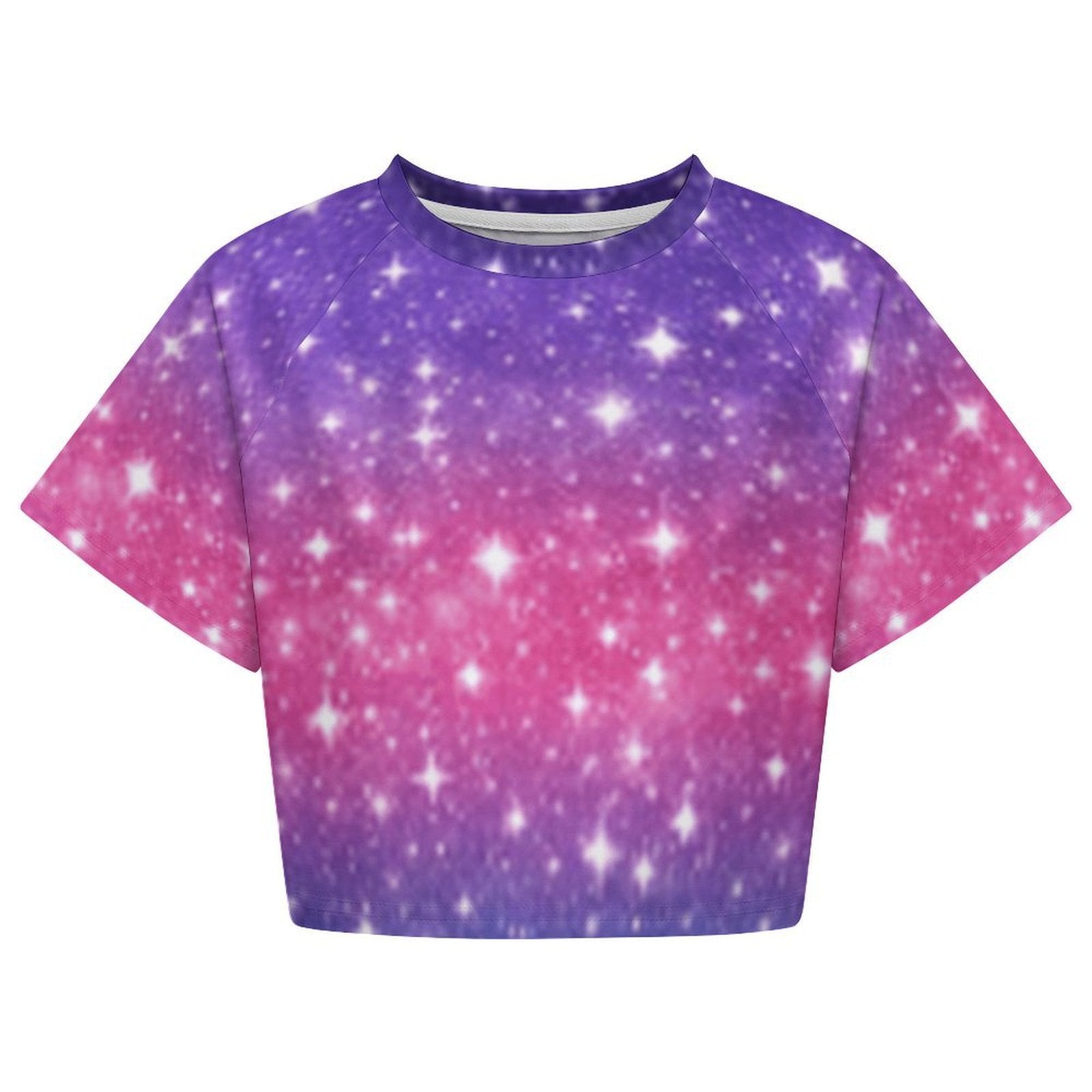 Custom Women's Short Sleeve Crew Neck Cropped Tee Crop T Shirt