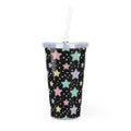 Pastel Star Pattern Tumbler with Straw