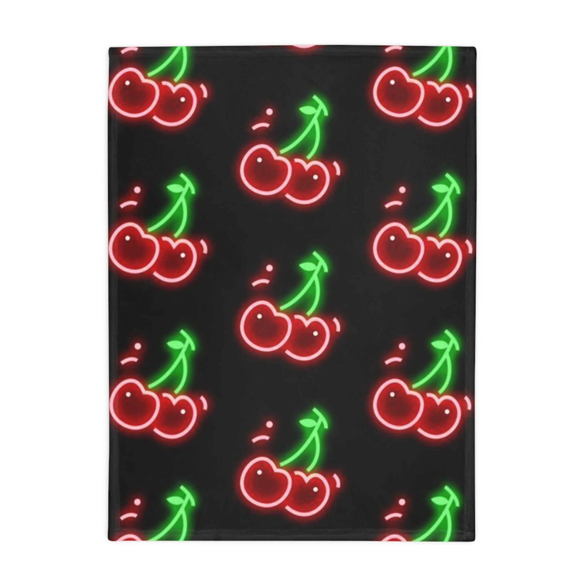 Neon Cherry Plush Fleece Blanket