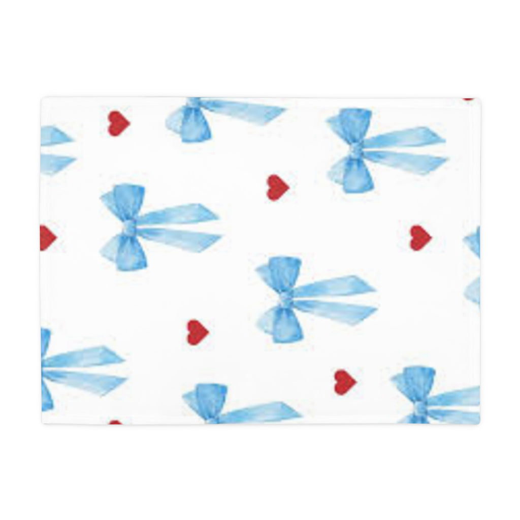 Bows And Hearts Plush Fleece Blanket