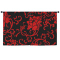 Crimson Floral Window Curtains 52"x63"
