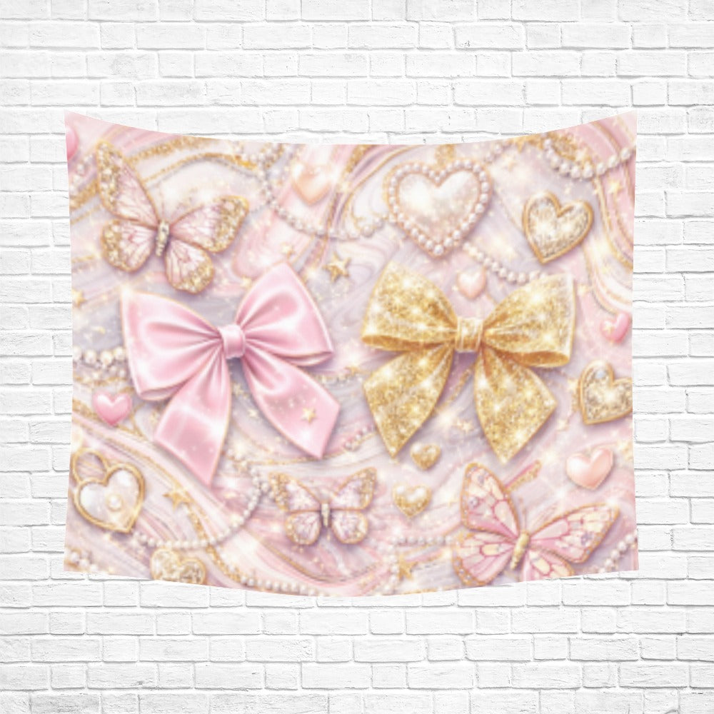 60"X51" Glitter Bow Tapestry