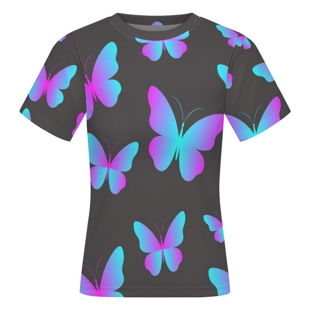 Custom Women's Mesh Sheer T-Shirt Crew Neck Short Sleeve Casual Top