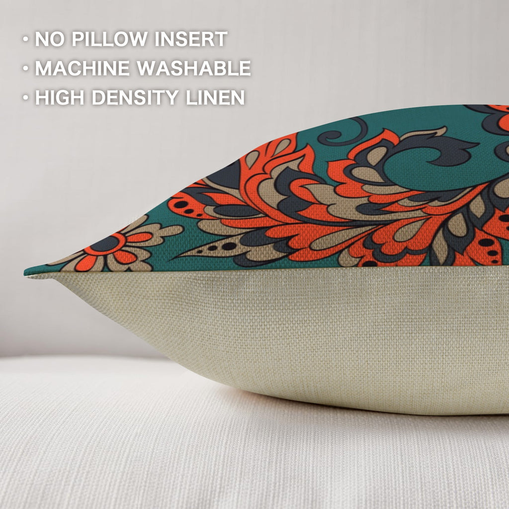 Sunset Paisley Linen Pillows Cases 2pk