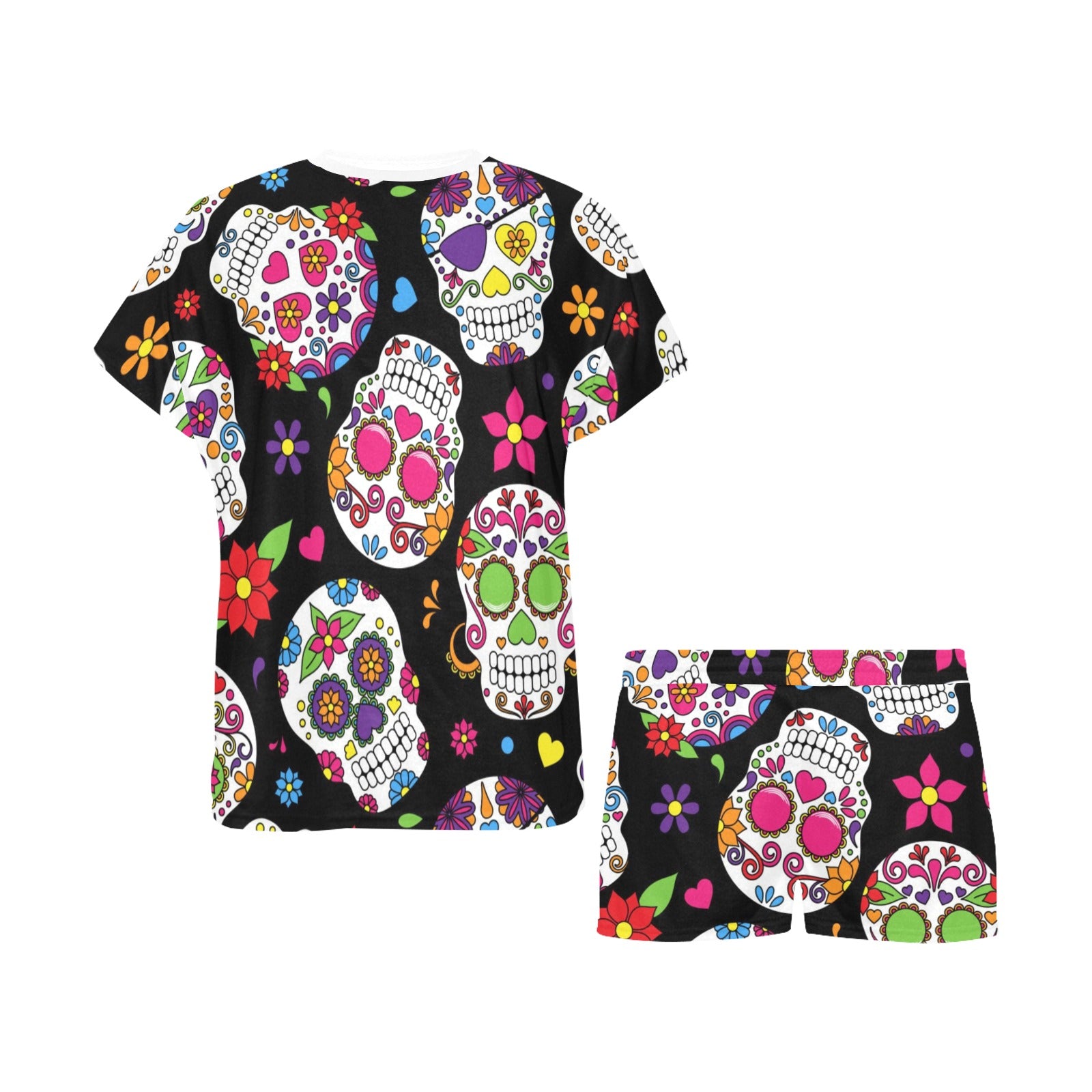 Sugar Skull Pajama Short Set