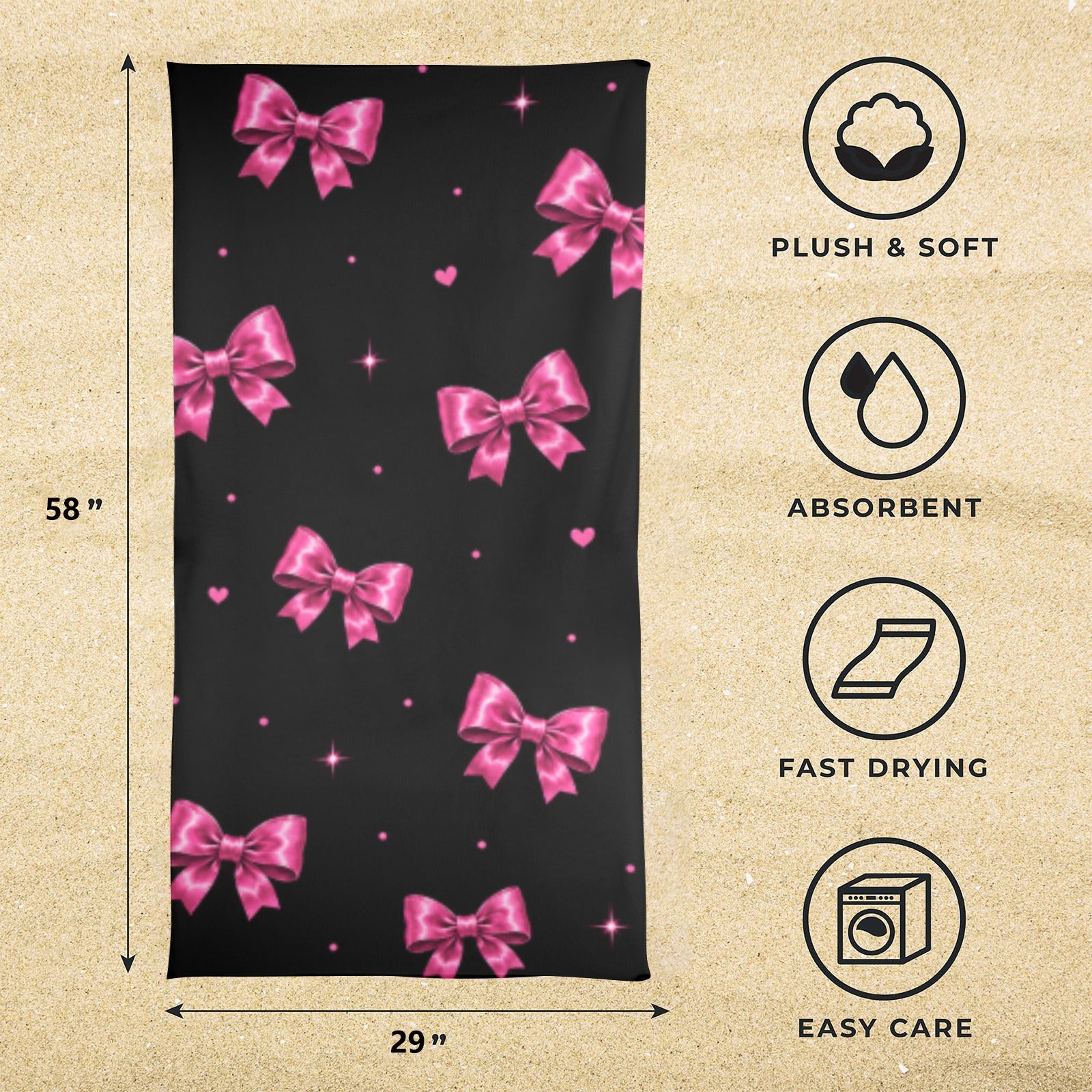 Bow Babe Towel 29"x58"