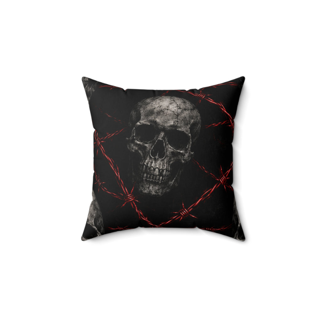 Crimson Coil Throw Pillow