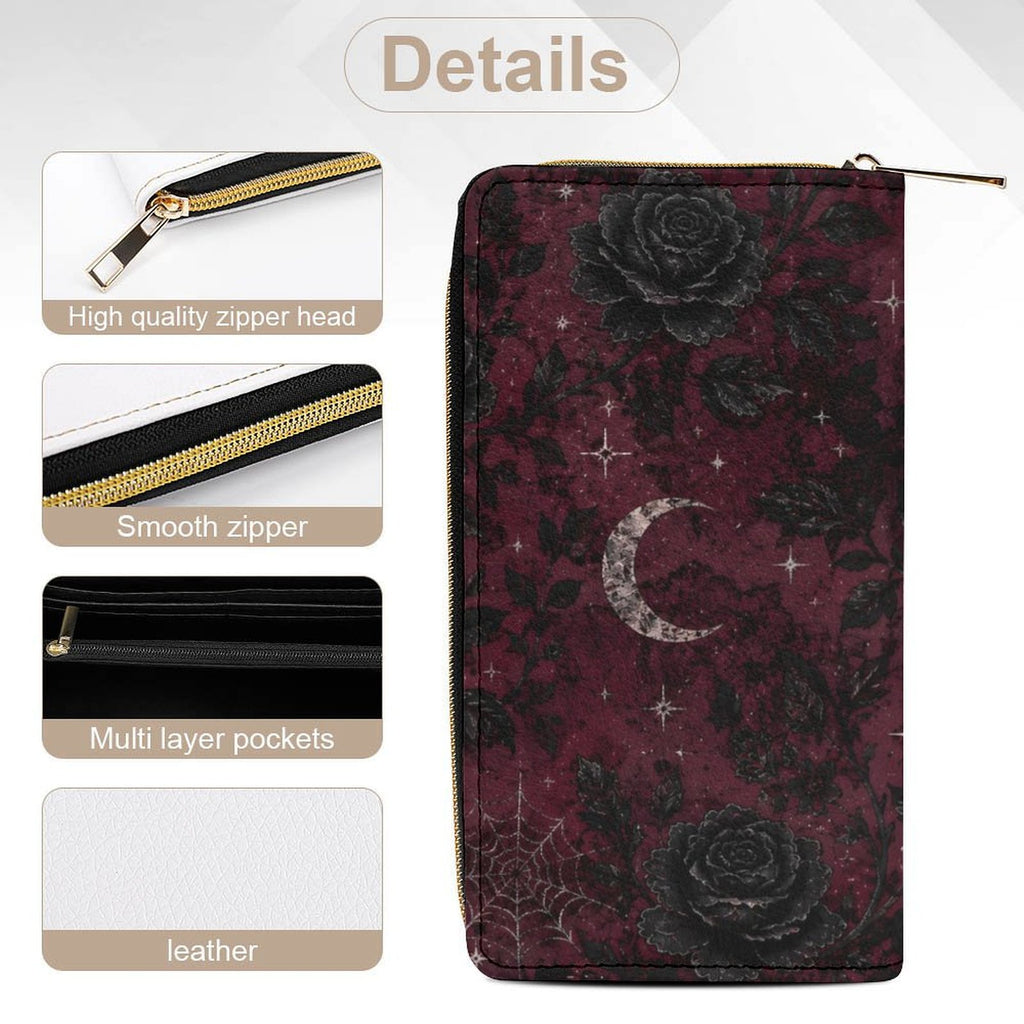 Custom Large Capacity Zip Around Wallet PU Leather Clutch Purse With Multi-Layer Slots