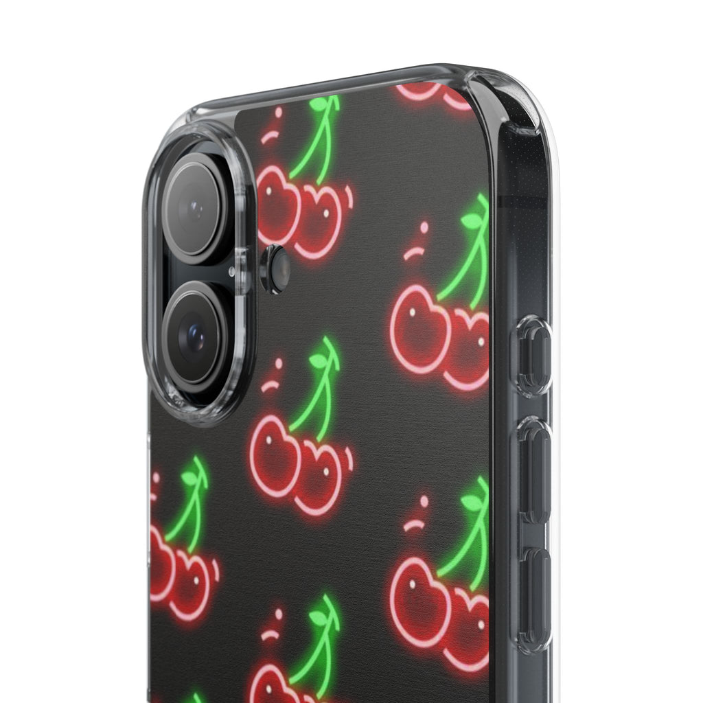 Neon Cherry Phone Case — Impact-Resistant Phone Case