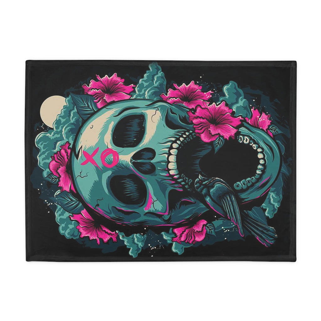 Skull Bloom Plush Fleece Blanket