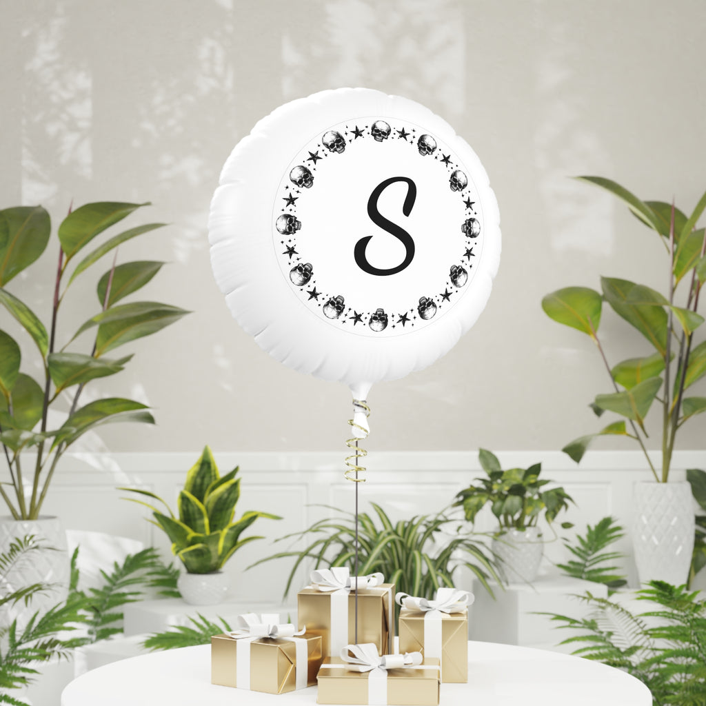 Personalized Skull Wreath Mylar Balloon