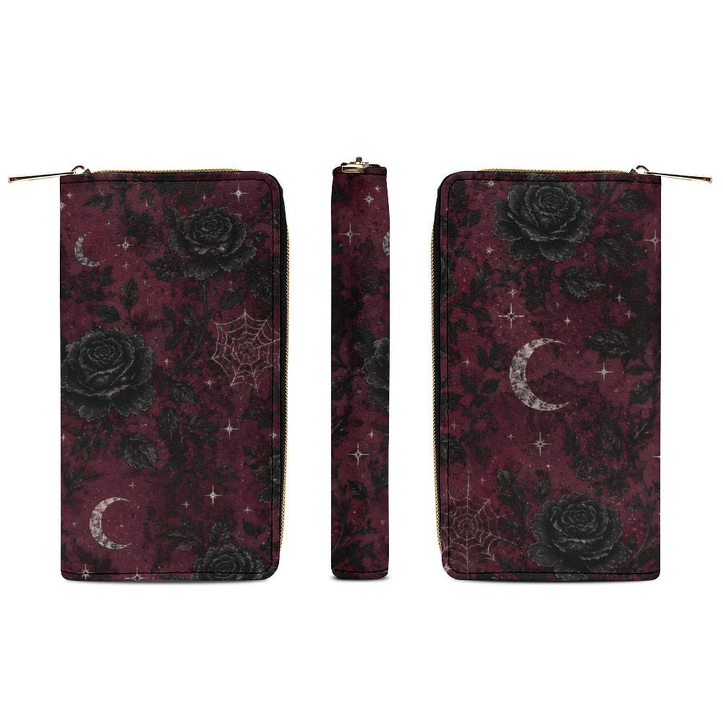 Custom Large Capacity Zip Around Wallet PU Leather Clutch Purse With Multi-Layer Slots