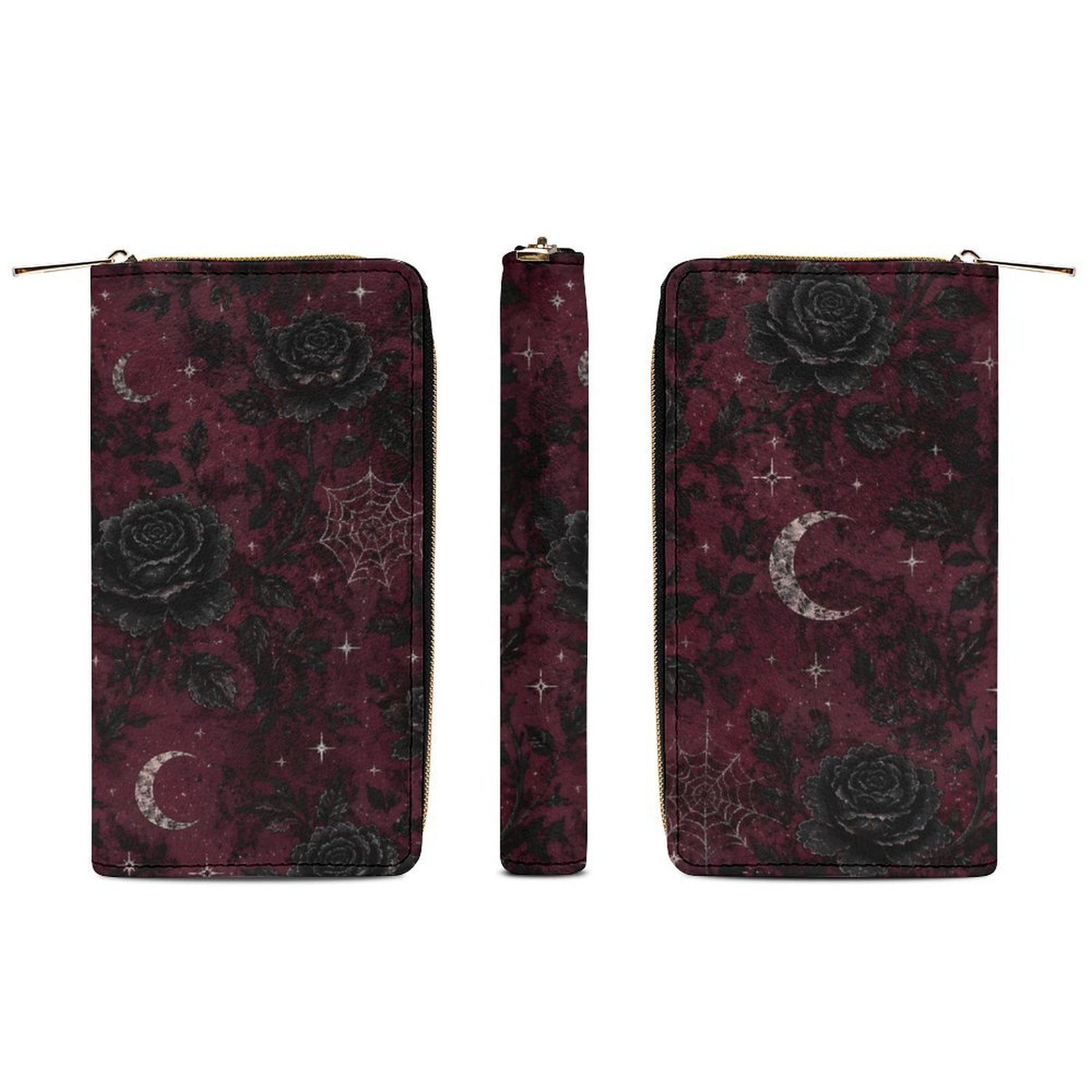 Custom Large Capacity Zip Around Wallet PU Leather Clutch Purse With Multi-Layer Slots