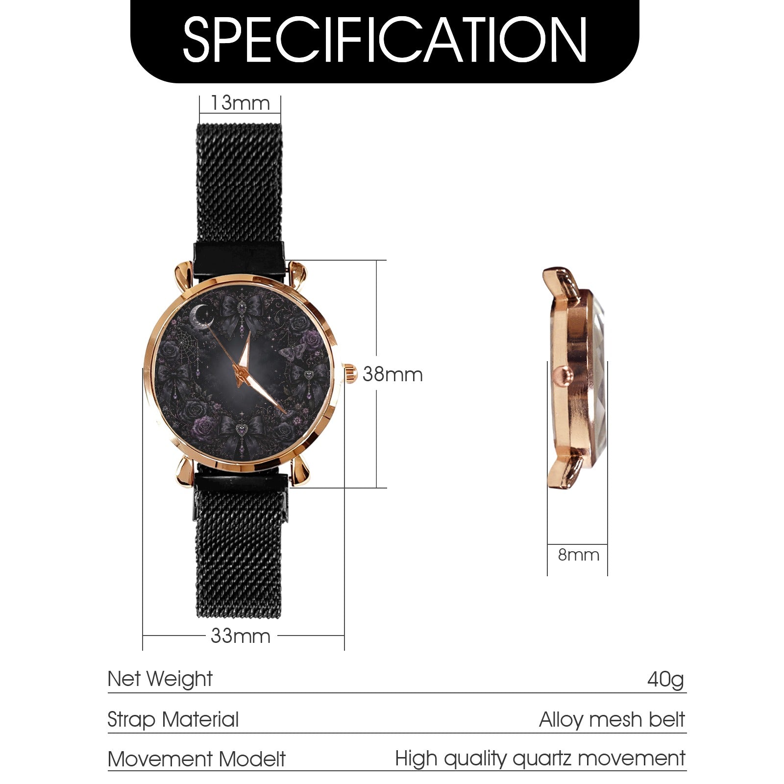 Midnight Spell Magnetic Strap Watch