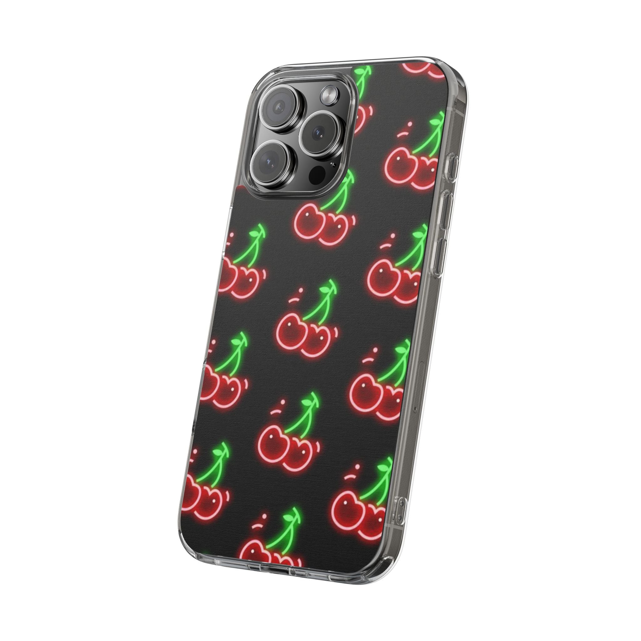 Neon Cherry Phone Case — Impact-Resistant Phone Case
