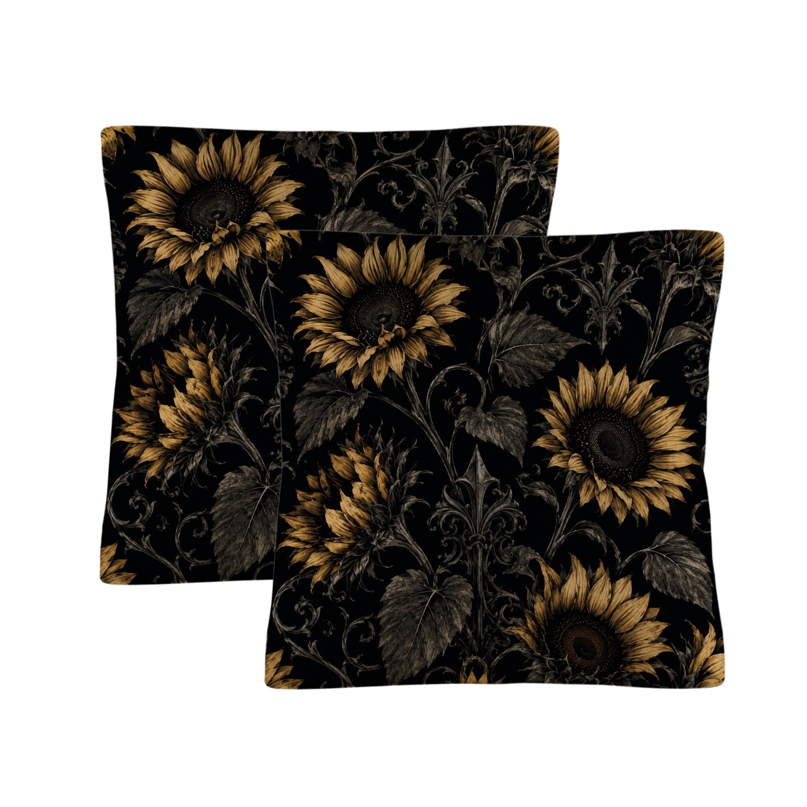 Sunflower Shadows Linen Pillow Cases 2pk