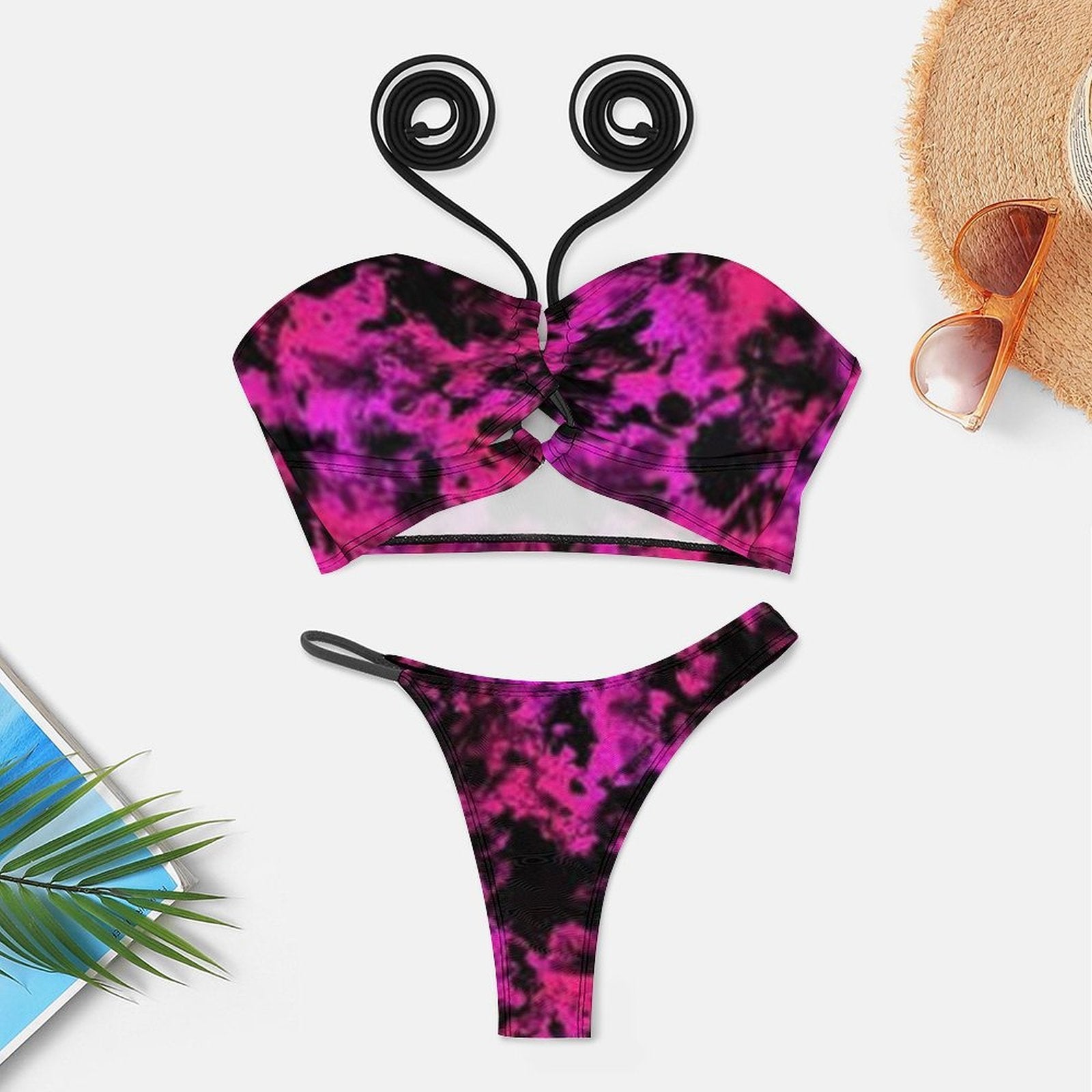 Black And Pink Ombre Bikini