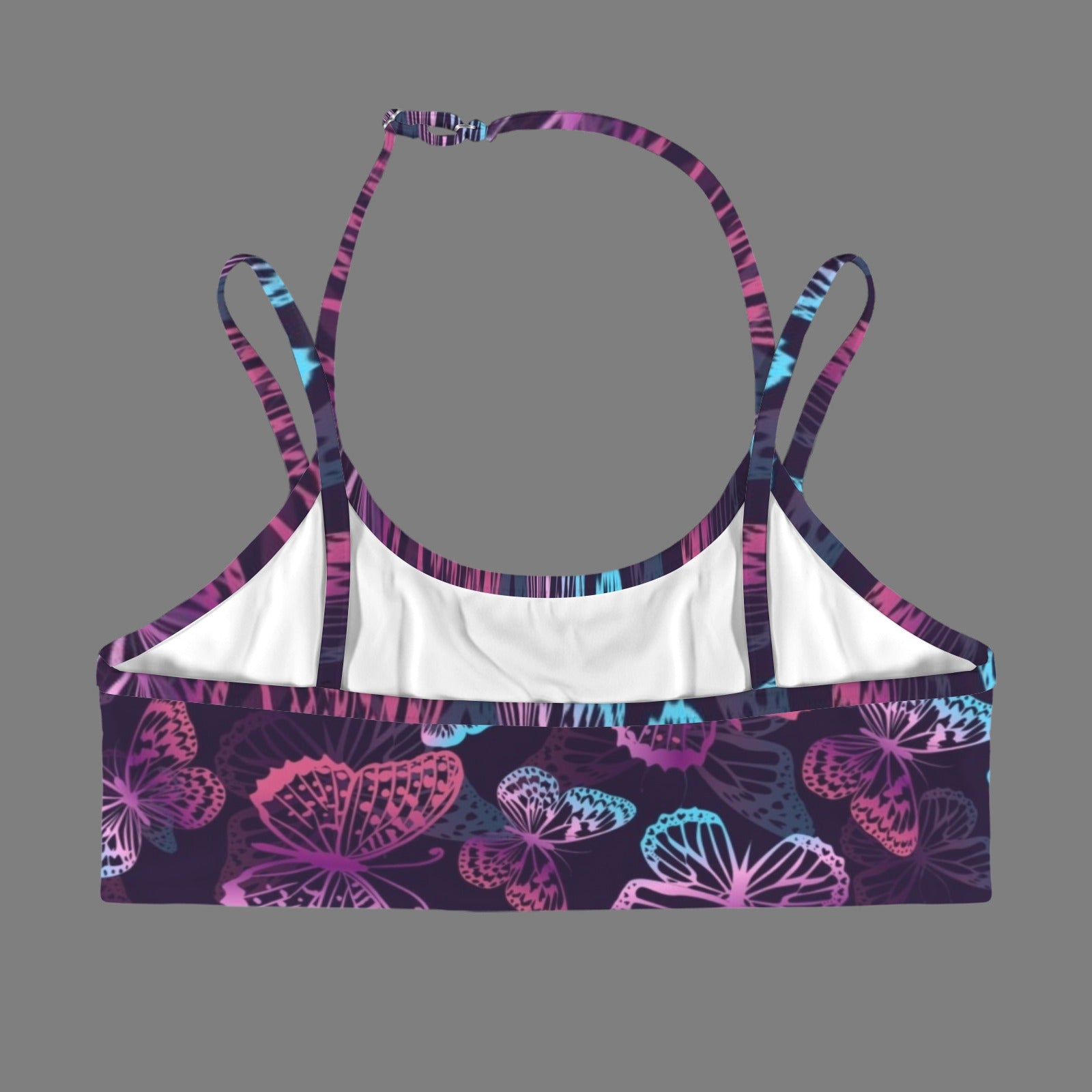Galaxy Butterflies Double Strap Sports Bra