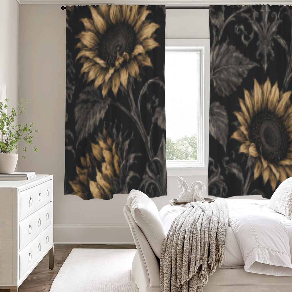 Sunflower Shadows Window Curtains 52"x63"