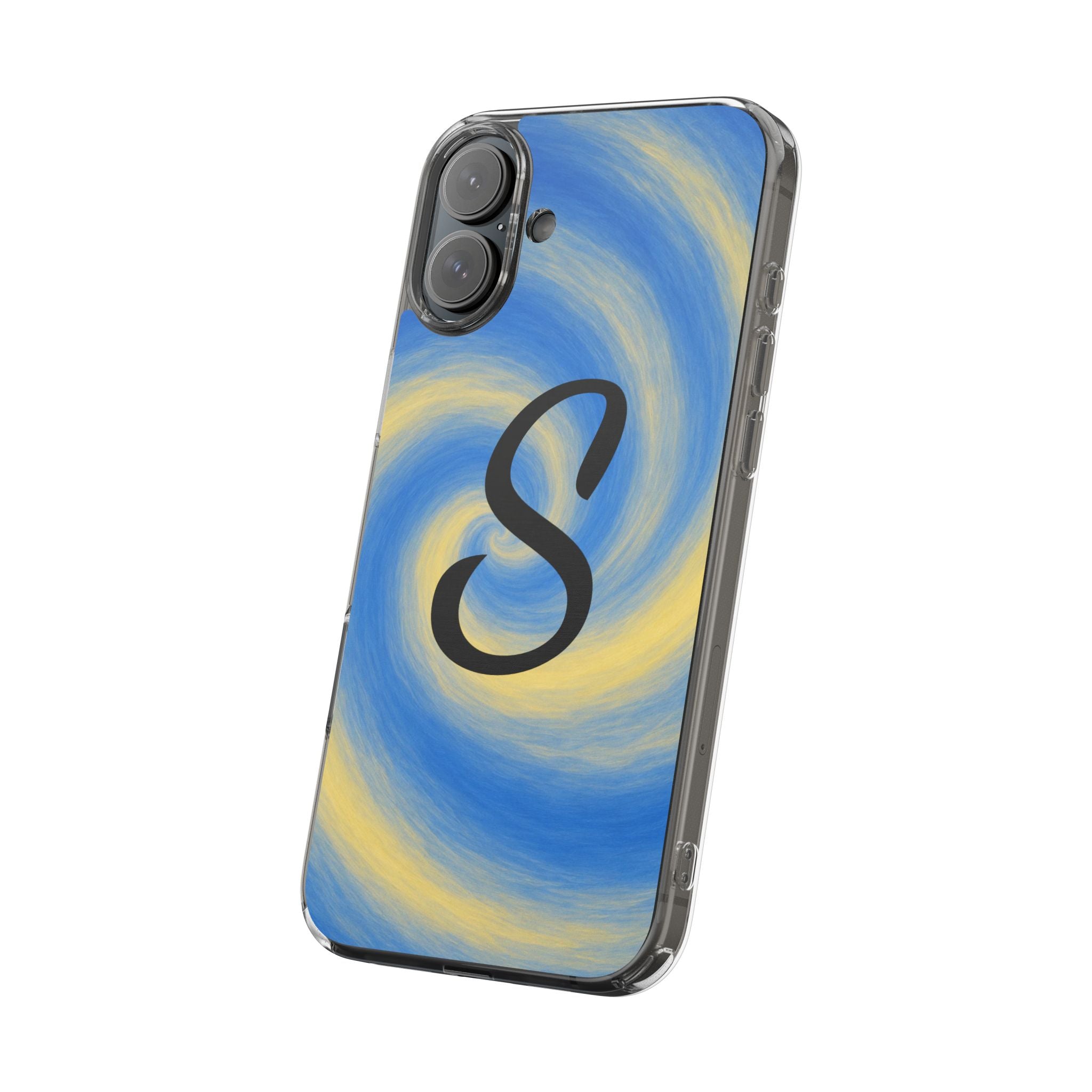 Personalized Blue Lemon Swirl Impact Phone Case