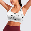 Gray Galaxy Crisscross Back Sports Bra