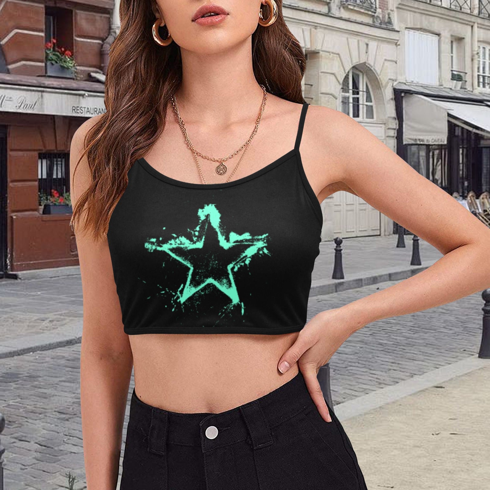 Splatter Star Cami Crop Top