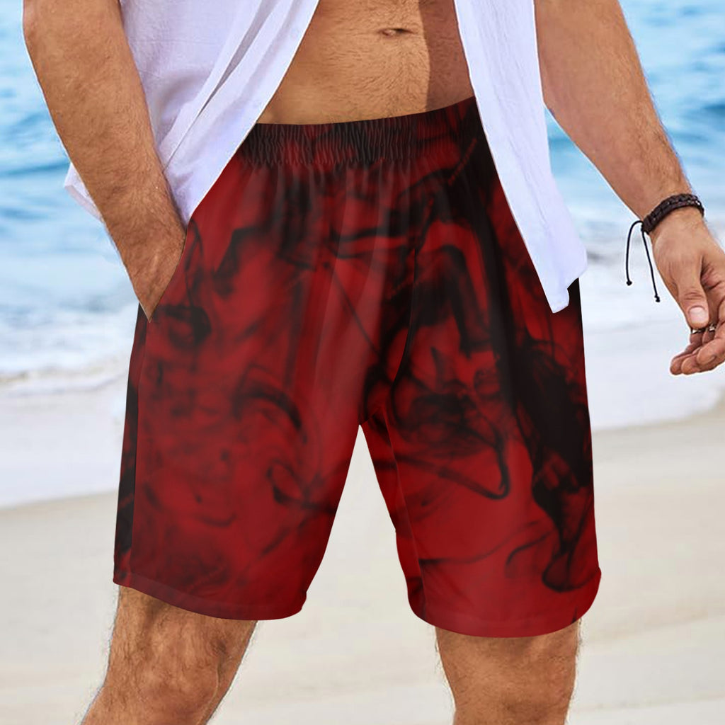Mens Fire Red Board Shorts