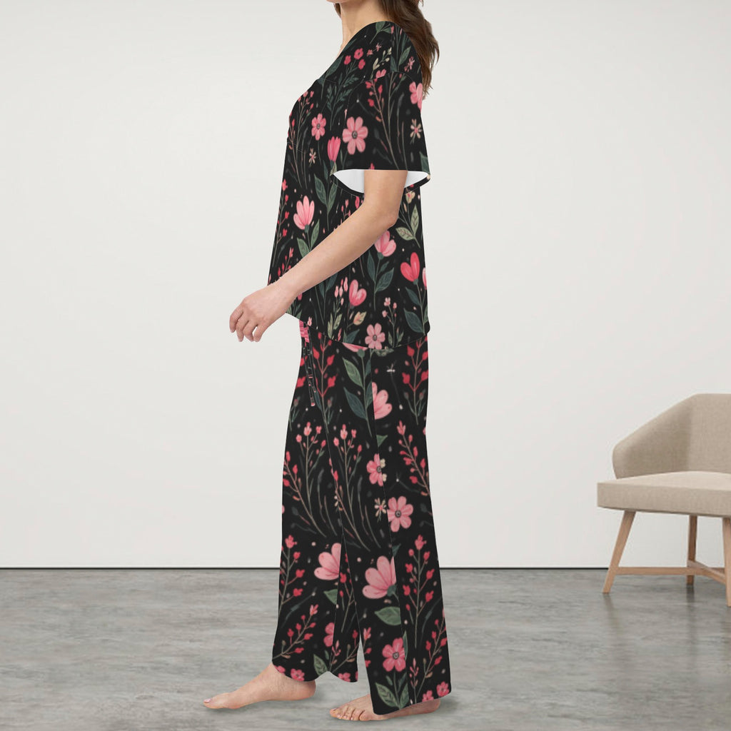 Flowers in Darkness Pajama Set