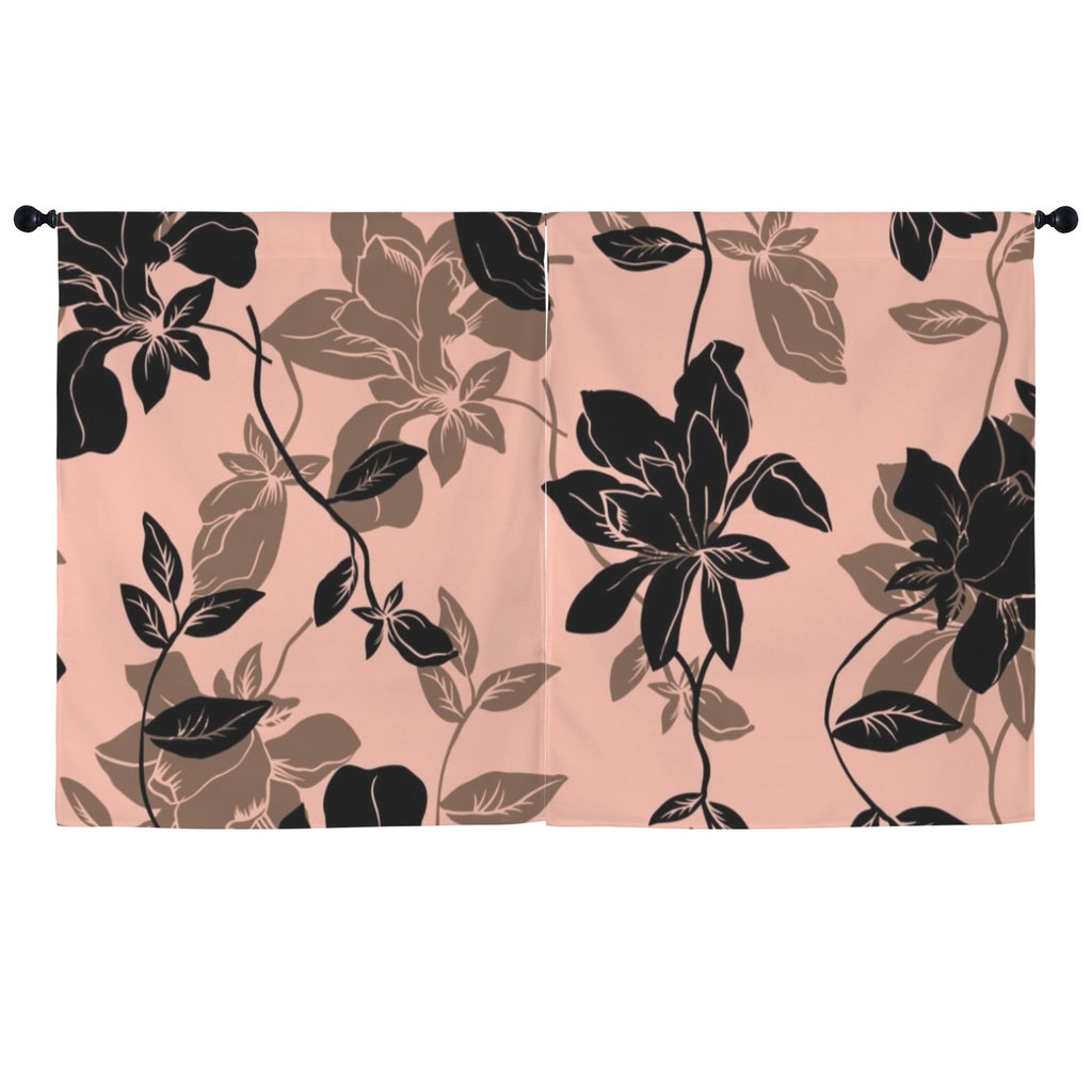 Blushing Black Window Curtains 52"x63"