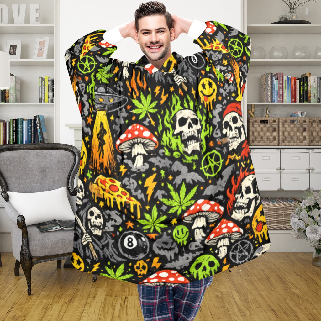 Skull Static Blanket Hoodie