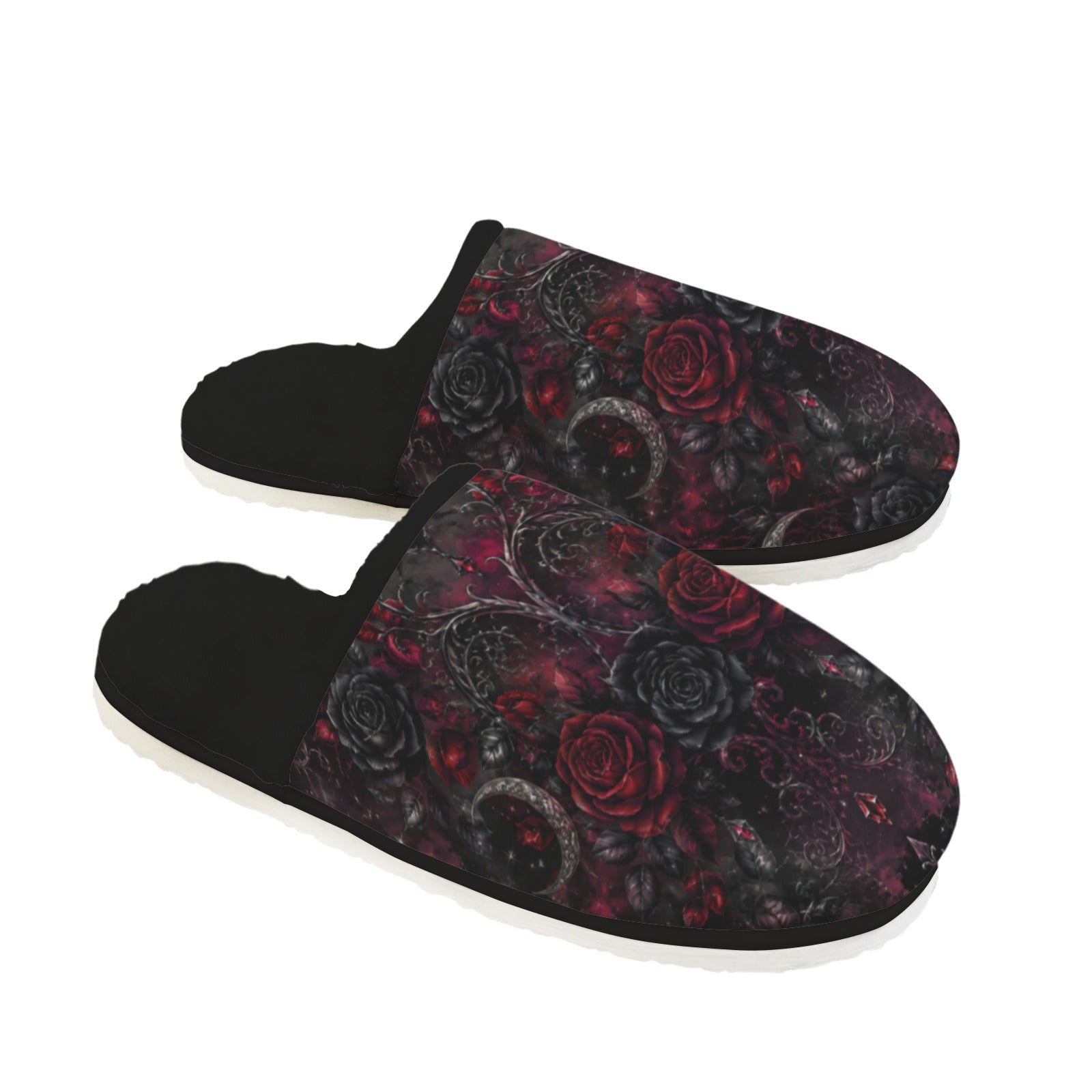 Black Scarlett Fur Lined House Slippers