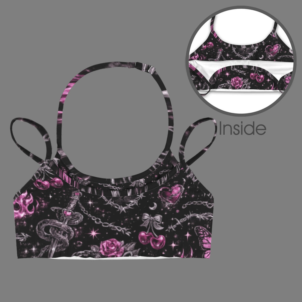 Dark Cupid Double Strap Sports Bra