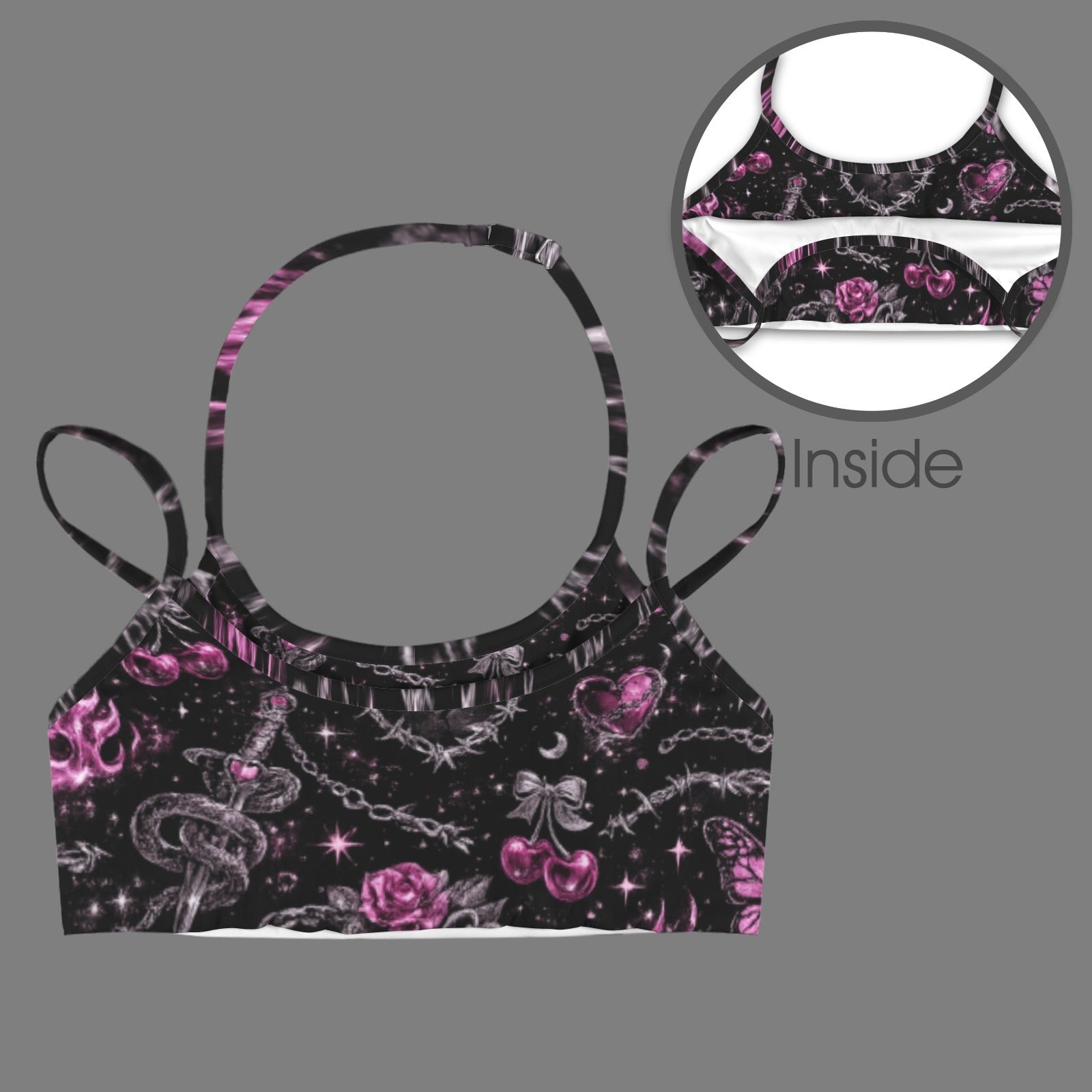 Dark Cupid Double Strap Sports Bra