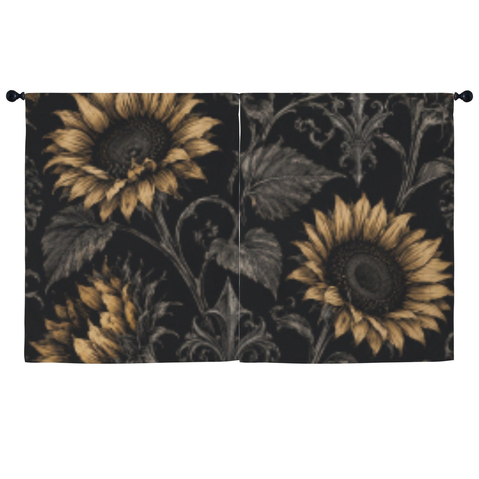 Sunflower Shadows Window Curtains 52"x63"