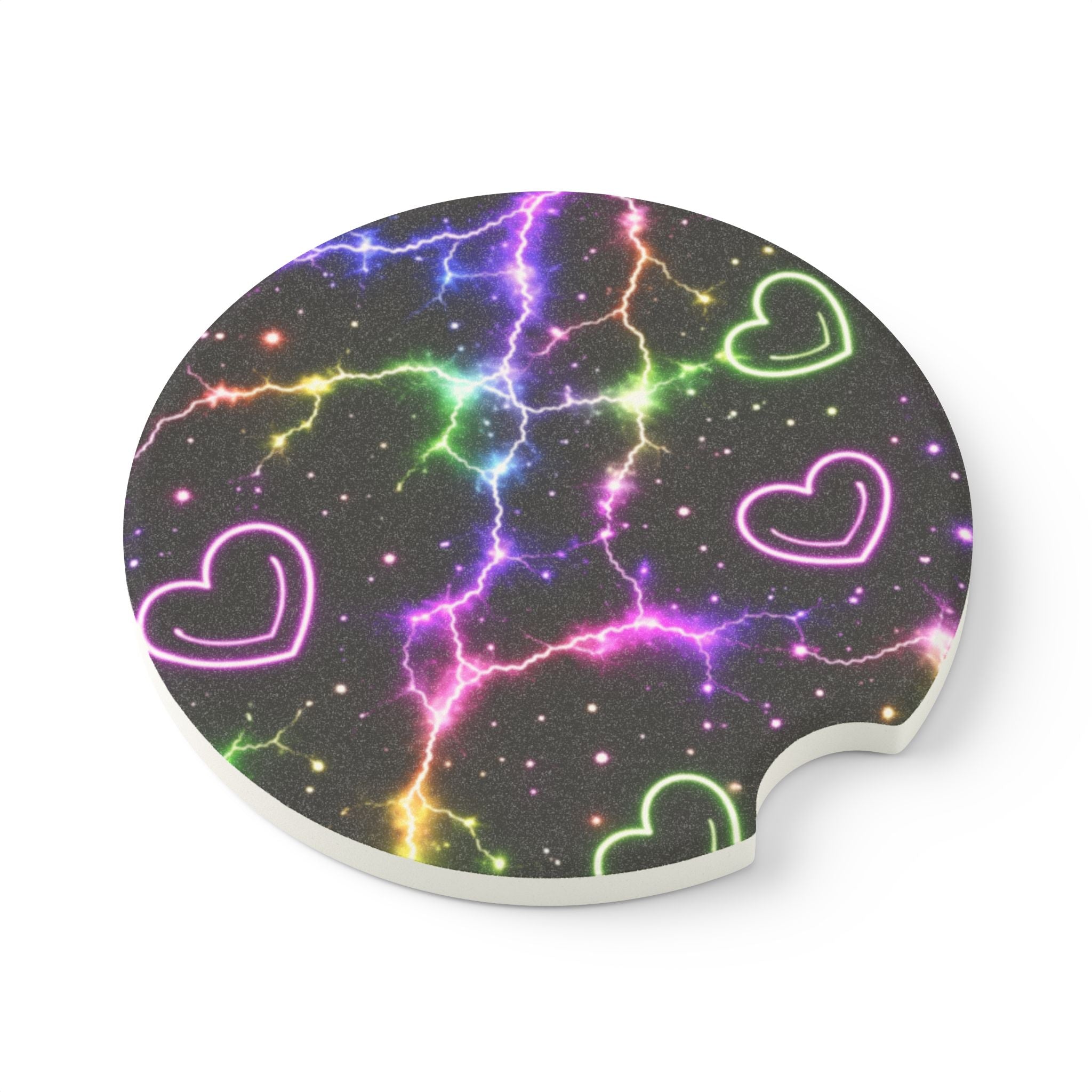 Electric Heart Lightning Soapstone Car Coaster