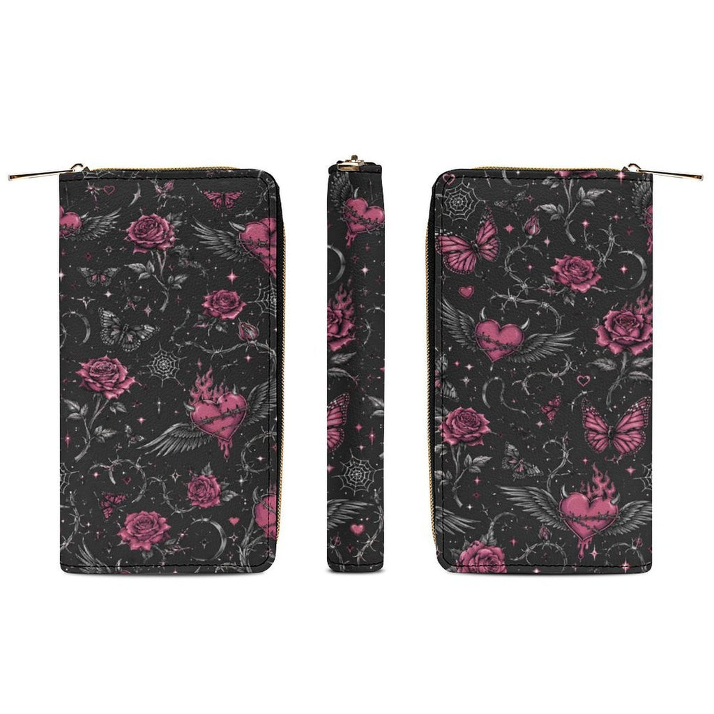 Custom Large Capacity Zip Around Wallet PU Leather Clutch Purse With Multi-Layer Slots