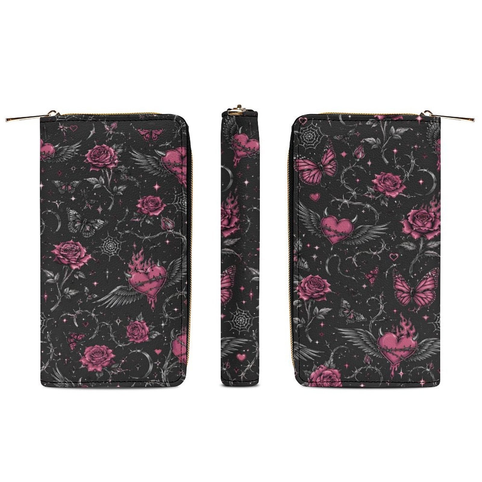 Custom Large Capacity Zip Around Wallet PU Leather Clutch Purse With Multi-Layer Slots