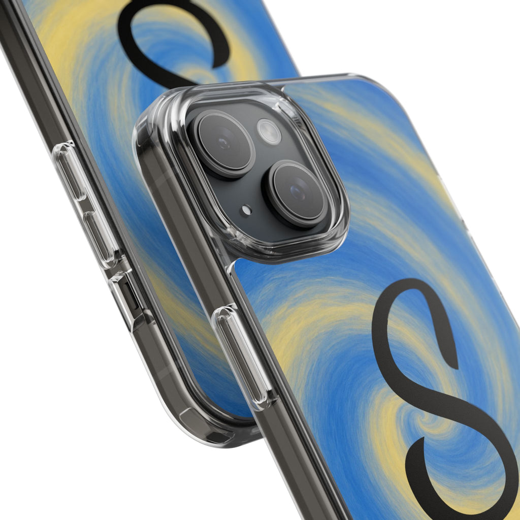 Personalized Blue Lemon Swirl Impact Phone Case
