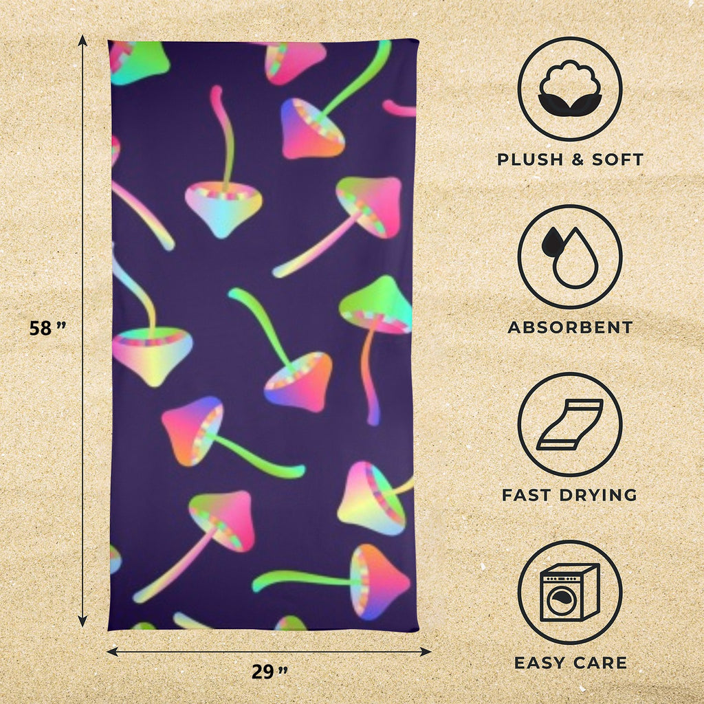 Trippy Mushrooms Towel