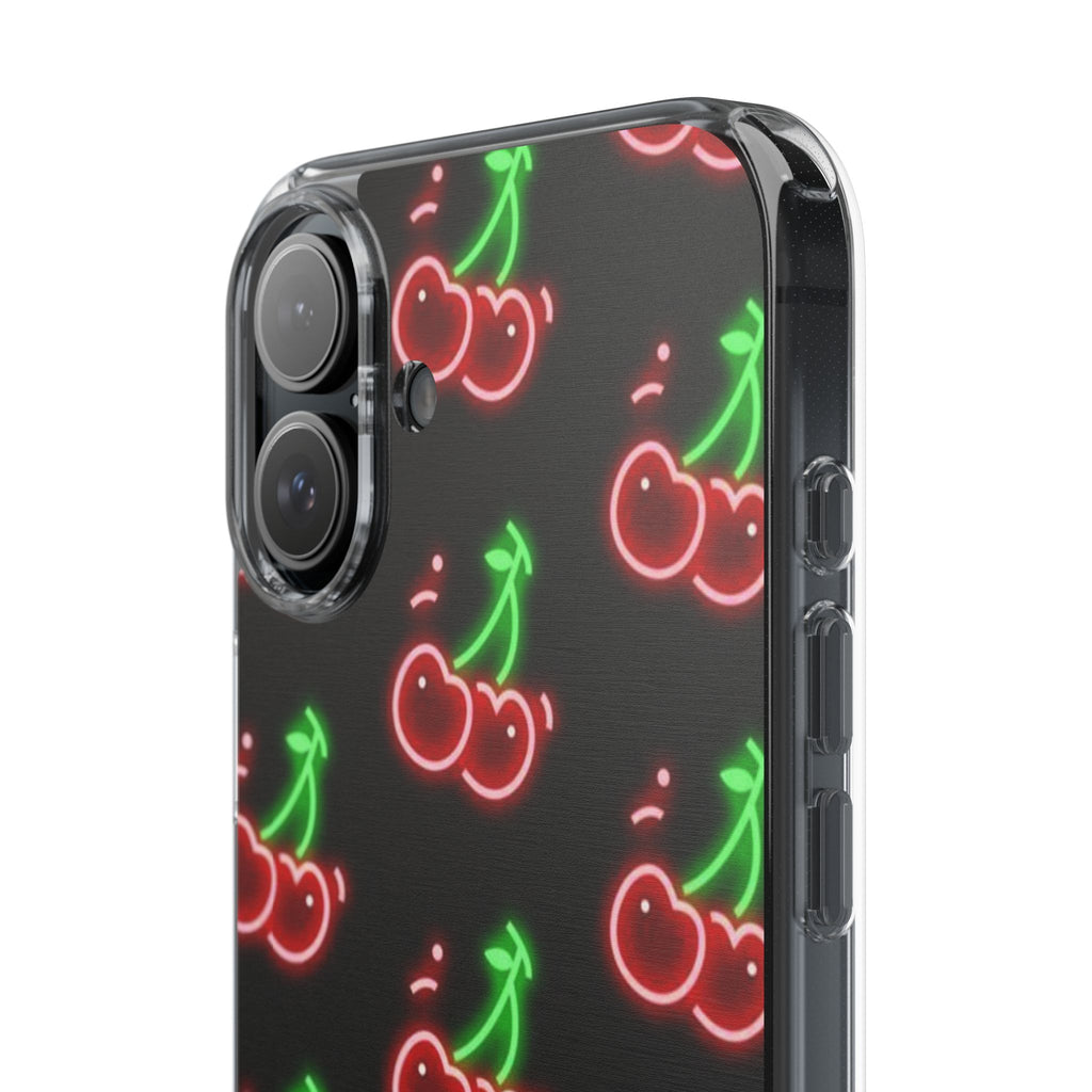 Neon Cherry Phone Case — Impact-Resistant Phone Case