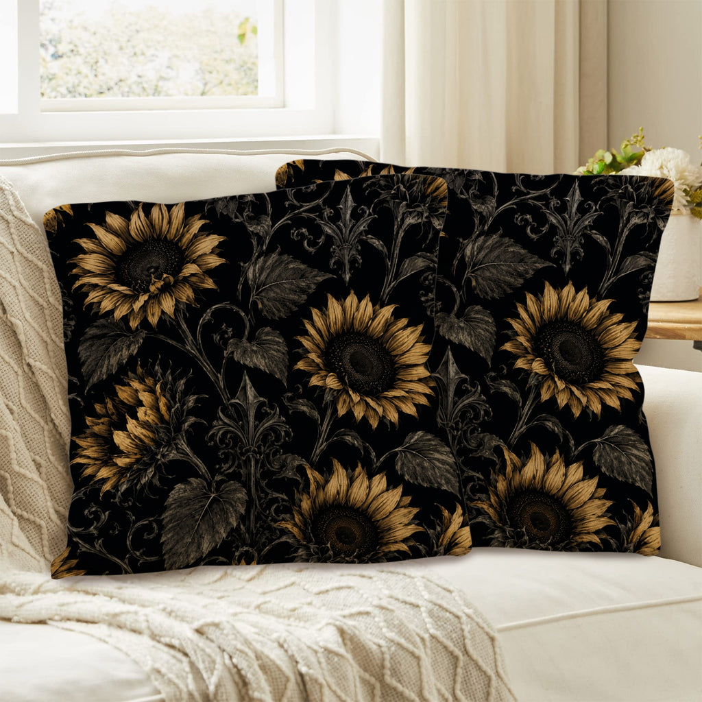Sunflower Shadows Linen Pillow Cases 2pk